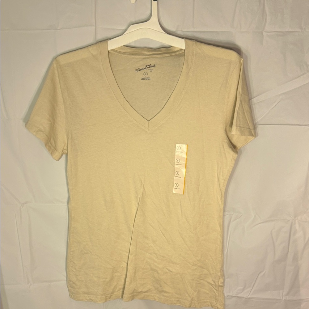 Universal Thread Men's Beige V-Neck Tee